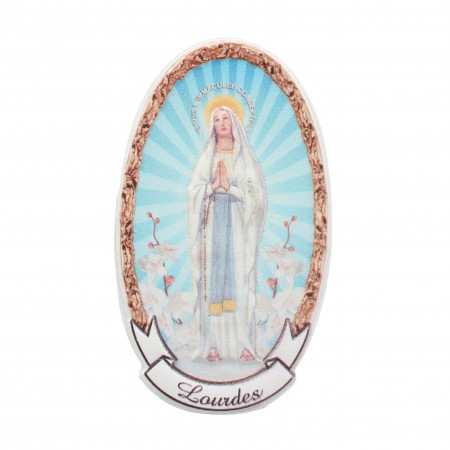 Magnet Our Lady of Lourdes in resin