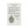 Sacred Heart of Jesus prayer card with medal