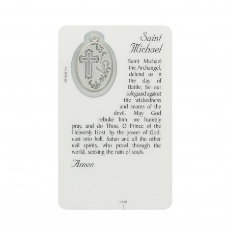 Biglietto di preghiera di San Michele con medaglia