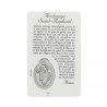 Carte de prière Saint Raphaël avec médaille