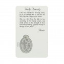 Biglietto di preghiera Sacra Famiglia con medaglia