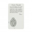 Biglietto di preghiera Sacra Famiglia con medaglia