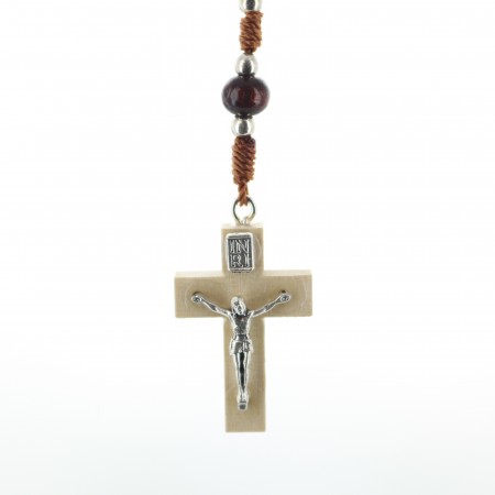 Wooden rosary with Apparition of Lourdes