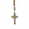 Olive wood rosary with religious medals