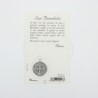 Prayer card Saint Benedict with medal