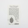 Carte de prière Saint Christophe avec médaille