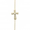 Bracelet en plaqué or avec croix strass et coeur ajouré