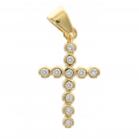 Croce placcata oro 22 mm
