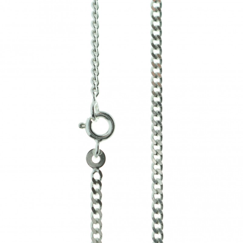 Sterling silver Chain curb mesh 65cm