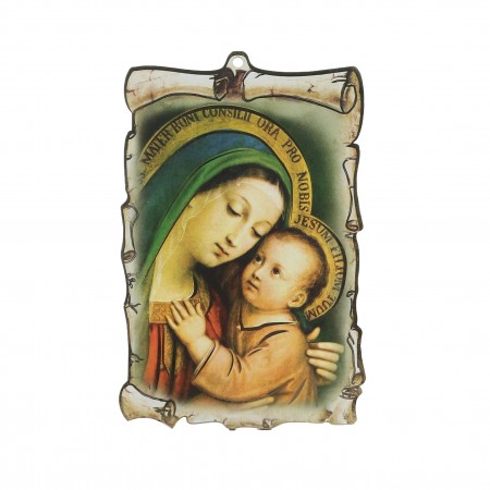 Cadre en bois de la Vierge à l'enfant 10x15cm