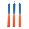 Set of 3 Blue and Orange Stick Candles 20x2cm