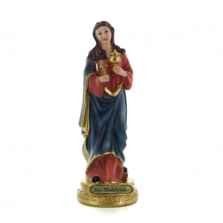 Statue de Marie Madeleine en résine colorée 18cm