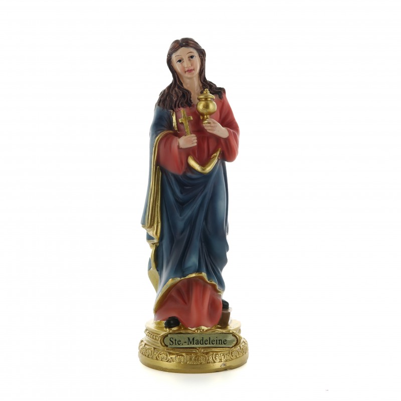 Statue de Marie Madeleine en résine colorée 18cm