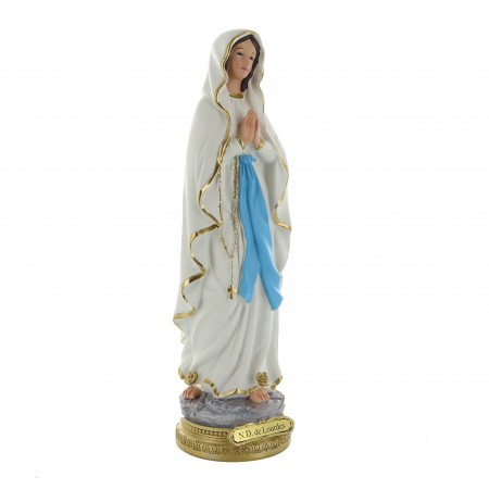 Statua di Nostra Signora di Lourdes in resina colorata 30 cm