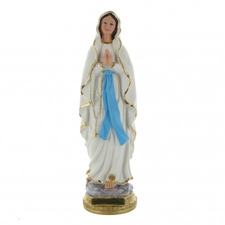Statue de Notre Dame de Lourdes en résine colorée 30 cm