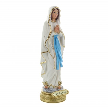 Statua di la Madonna di Lourdes in resina colorata 22 cm