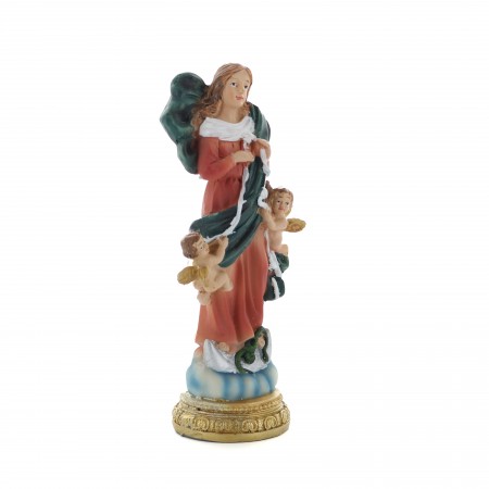 Statua di Maria che scioglie i nodi in resina colorata 11 cm