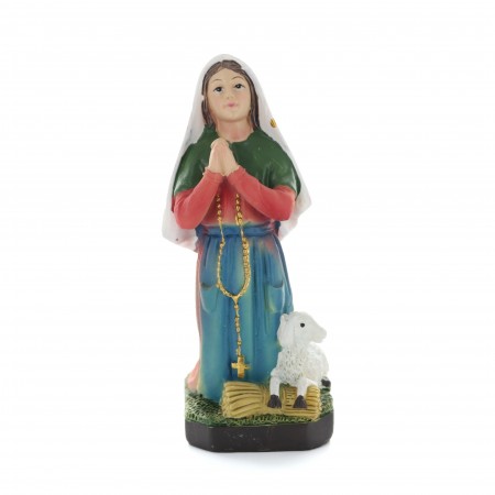 Saint Bernadette statue in coloured resin 12 cm