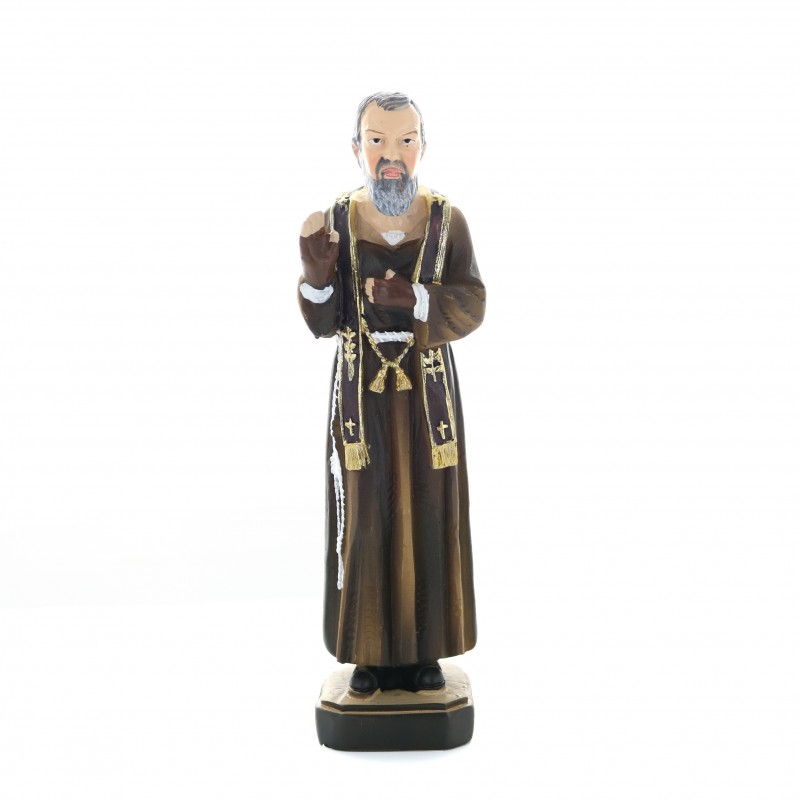 Statue de Padre Pio en résine colorée 15 cm