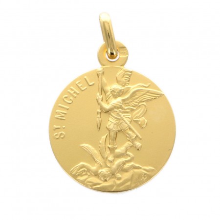 Medaglia di San Michele placcata in oro da 18 mm