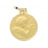 Médaille d'Ange à la Colombe en Or 18 carats 14 mm