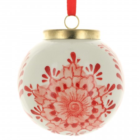 Hand-decorated ceramic Christmas bauble of the Apparition