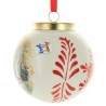 Palla di Natale in ceramica dell'Apparizione decorata a mano