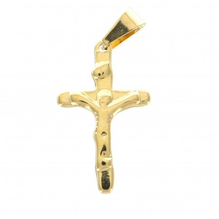 Croix religieuse en métal doré 32mm