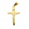 Croce religiosa placcata in oro 32mm