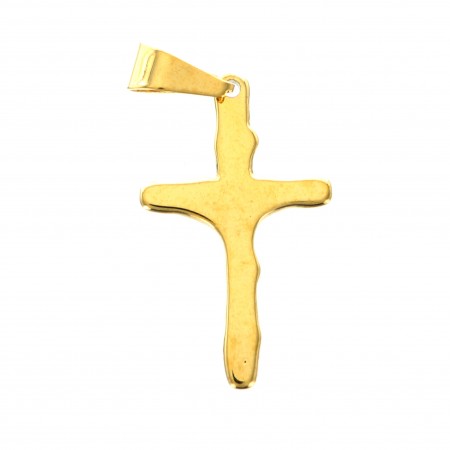 Croce religiosa placcata in oro 32mm