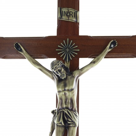 Crocifisso in legno con Cristo in metallo 62 cm