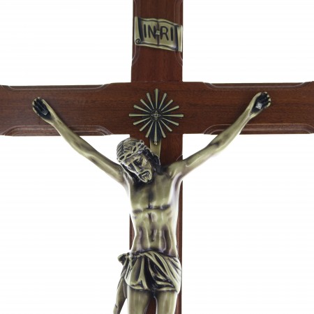 Crucifix en bois avec Christ en métal 62 cm