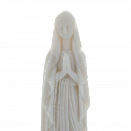 Statue of Our Lady of Lourdes in white alabaster 20 cm