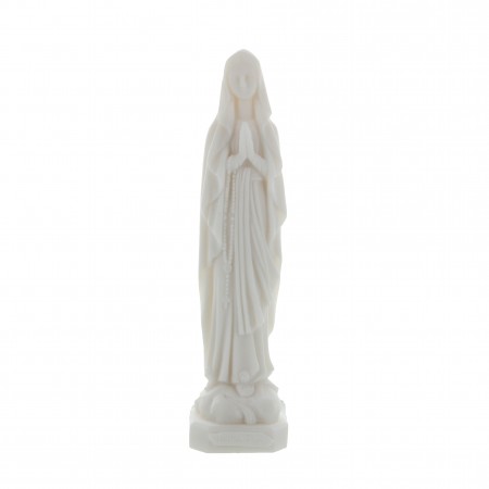 Statue de Notre Dame de Lourdes en albâtre blanche 20 cm