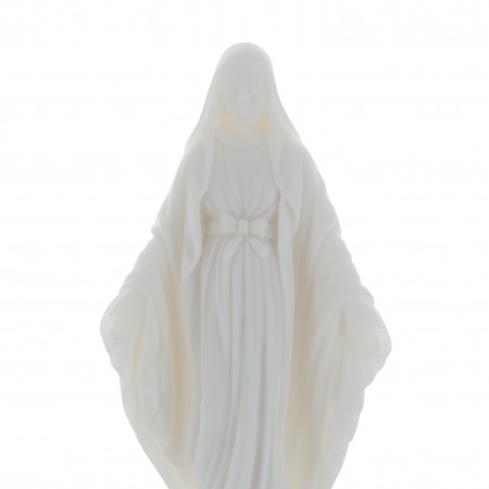 Statue de la Vierge Miraculeuse en albâtre blanche 17 cm