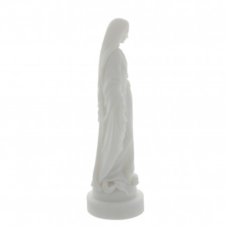 Statue de la Vierge Miraculeuse en albâtre blanche 17 cm