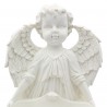 Acquasantiera in alabastro con angelo e ali 14 cm
