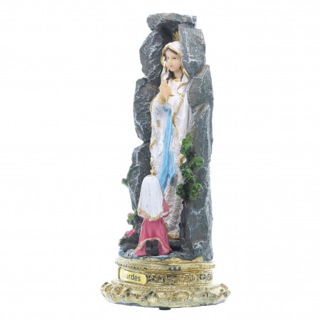 Statue musicale de l'Apparition de Lourdes de 21 cm en Résine