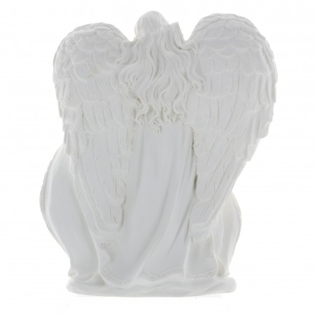 White Resin Statue of the Holy Family of 14 cm
