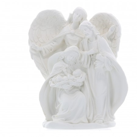 Statua in resina bianca di 14 cm della Sacra Famiglia