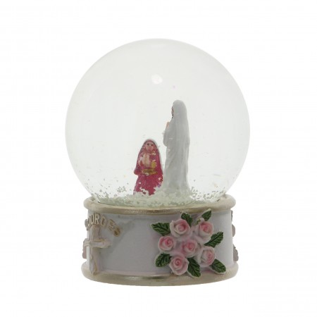 Boule de neige de l'Apparition de Lourdes de 9 cm