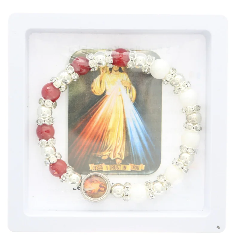 Bracelet of the Merciful Christ in semi-precious stones