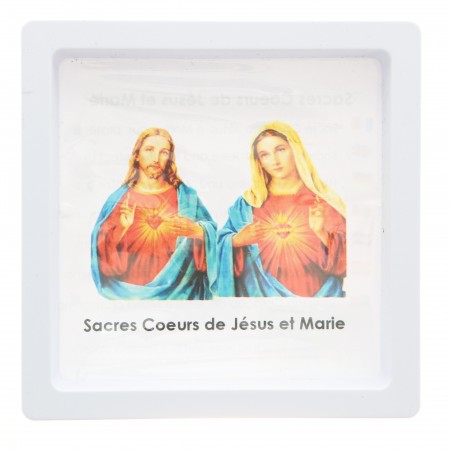 Bracelet Sacred Hearts of Jesus and Mary in semi-precious stones