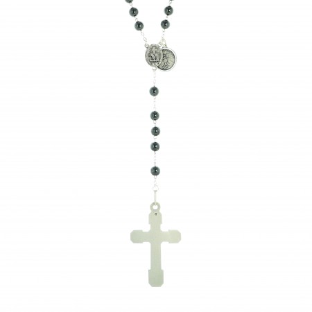 925 Sterling Silver and Hematite Stone Combat Rosary
