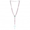 Lourdes Water rosary with heart-shaped beads