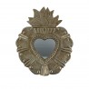 Miroir en forme d'Ex Voto effet Bronze 36 cm