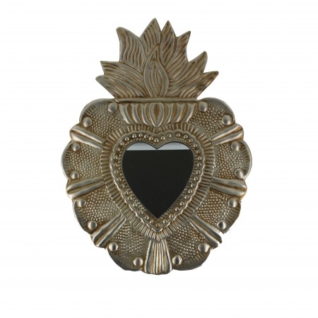 Miroir en forme d'Ex Voto effet Bronze 36 cm