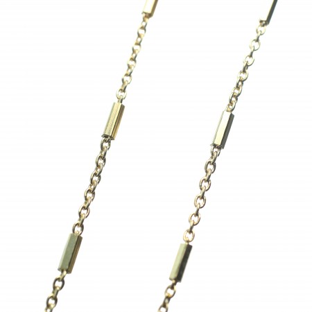Chain in gold plated forçat baguette 50 cm