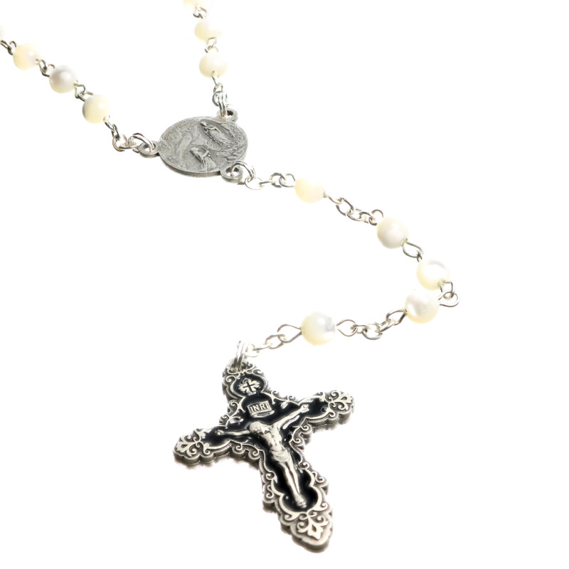Holyart Chapelet Noir Avec Croix Pape François - Coffret Communion Et Confirmation