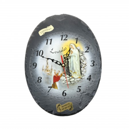Orologio musicale ovale da 30 cm in ardesia